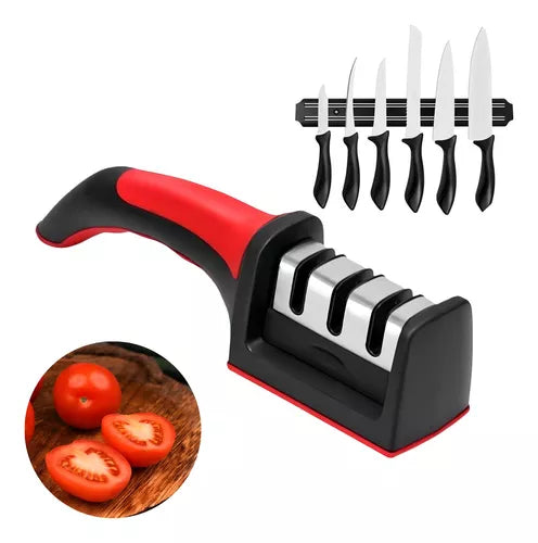 Afilador De Cuchillos Profesional 3 Etapas De Mango
