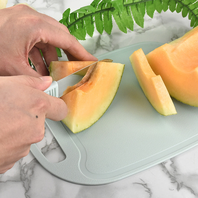 Kit Tabla De Picar 4 Piezas Cuchillo Tijera Pelador Cocina