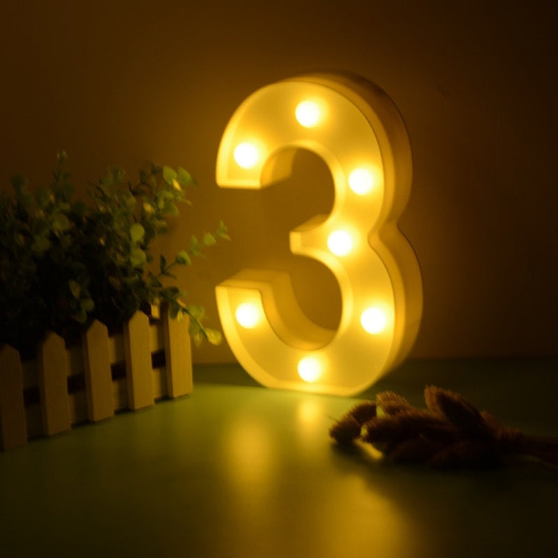 Números Luz Led Lampara Decorativa