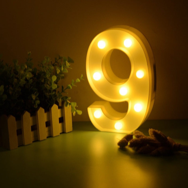 Números Luz Led Lampara Decorativa