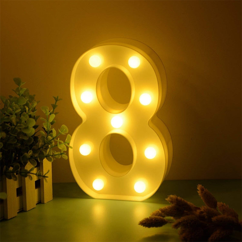 Números Luz Led Lampara Decorativa